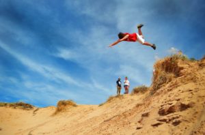 Running off of a cliff